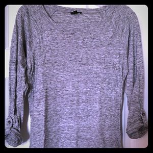 Express Long Sleeved Cuffed Tee Small Gray GUC